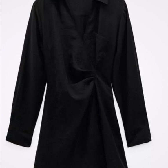 Zara Black Wrap Mini Dress with V-neckline. Size XS - Picture 15 of 17